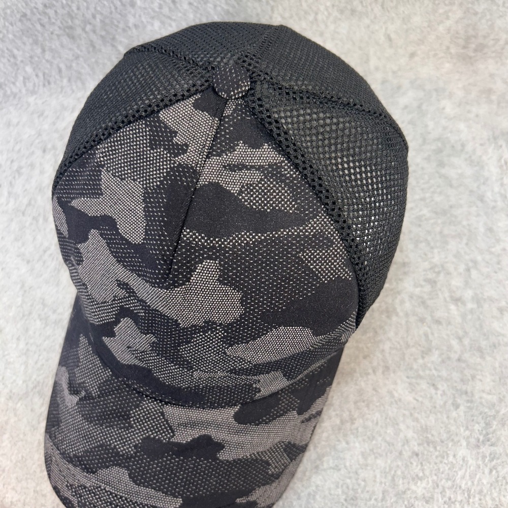 Lululemon Camo Print Unisex Black Trucker Hat Mesh Snapback OS - Picture 5 of 12